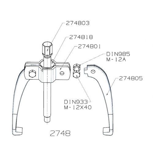 EXTRACTOR FORZA SERIE 2740 AUTOCENTRANTE LIGERO DE 2 PATAS